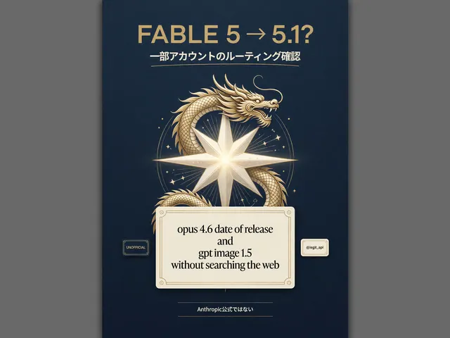 「FABLE 5→5.1?」と題した図。一部のアカウントで振り分けを確かめた話で、Anthropic公式ではないと添えている